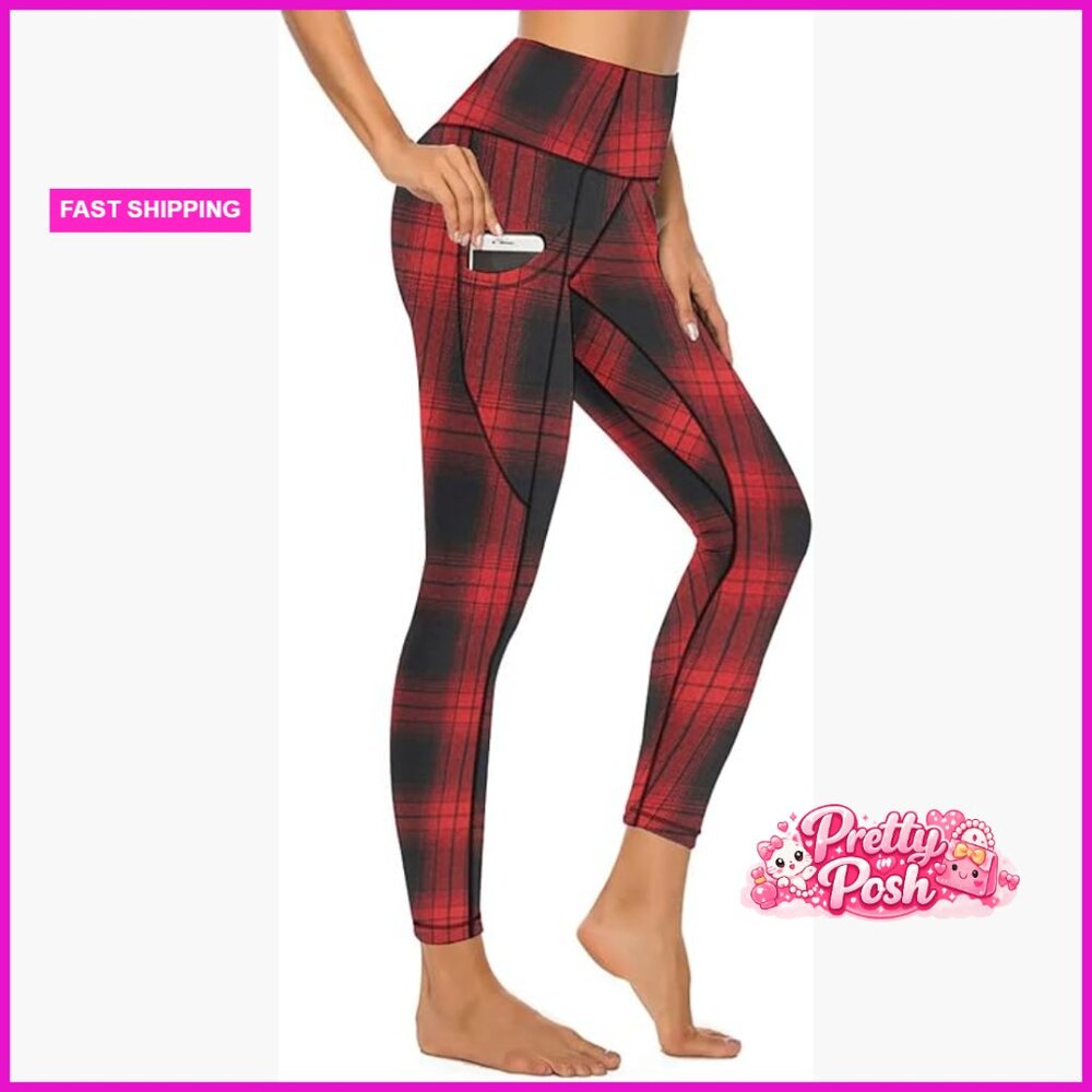 High Waist Tummy Control Leggings With Pockets For Workout Yoga